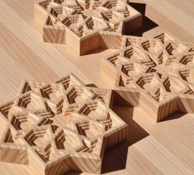 piezas madera artesonados arabescos