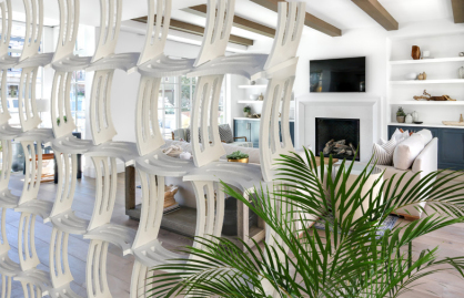 panel de celosias decorativa en salon