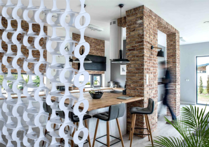 separación con celosias decorativas