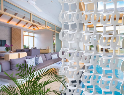 separación con celosias decorativas