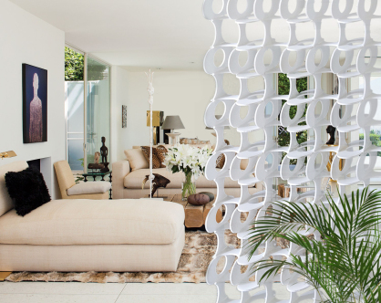 separación con celosias decorativas